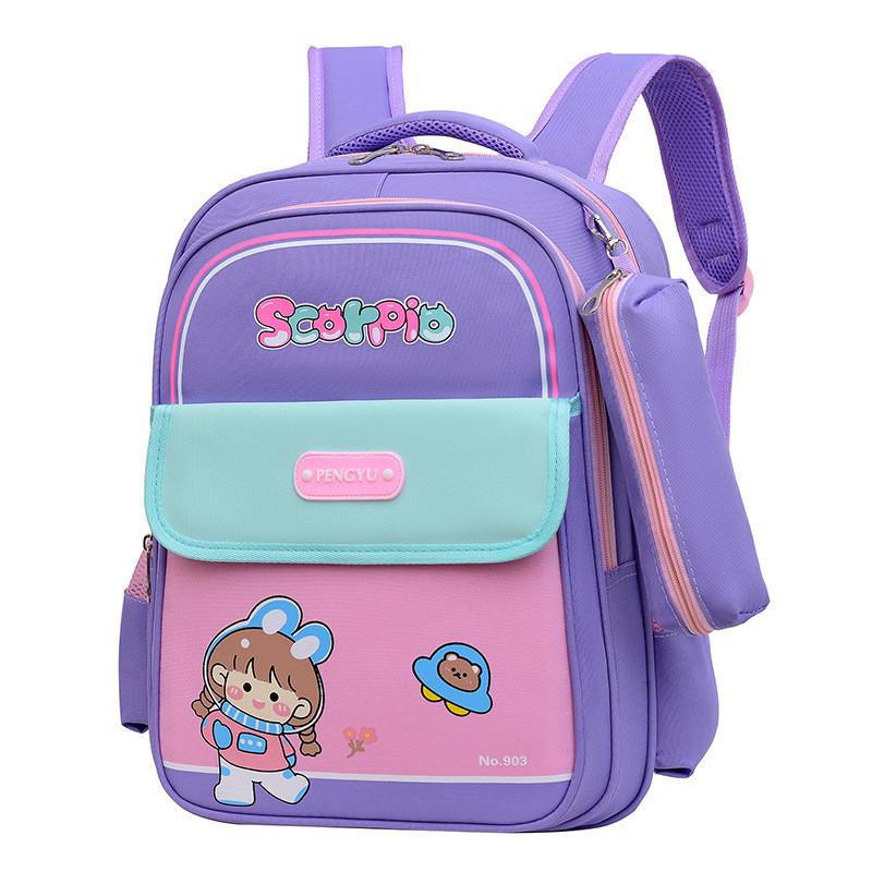 

Trendy Cartoon Design 2024 Summer Children s Backpack Spacious Oxford Fabric For School Purple