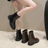 Women's Boots Back Zipper Adjustable Soft Elastic Sole Not Tired Feet Warm Breathable Thick Bottom Height Increase Fashion Comfortable Martin Boots