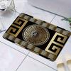 Retro Black&Gold Greek Key Floor Mat,Non-Slip HD Geometric Print, Washable Welcome Rug for Entryway,Living Room,Bathroom & More
