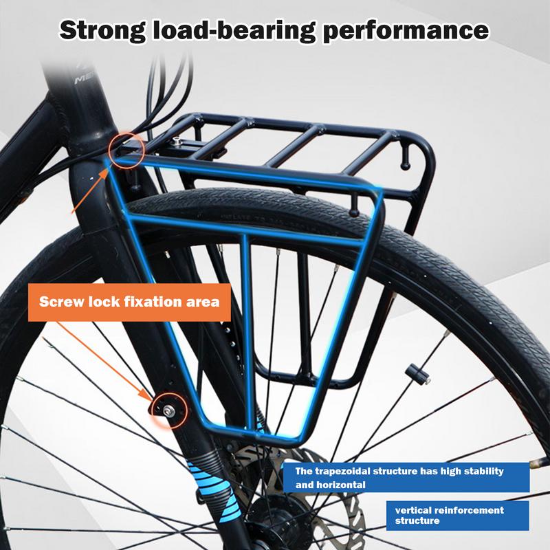 Bicycle Luggage Carrier Cycling Cargo Rear Rack Luggage Touring Carrier Racks Easy-to-Install Front Pannier Rack Stand Footstock