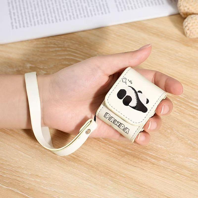 

Милый чехол для наушников в виде панды для Apple AirPods 1/2 Pro Pro 3 4 Кожаный мягкий чехол Беспроводной Bluetooth-наушник Защитный чехол For AirPods 4 белый