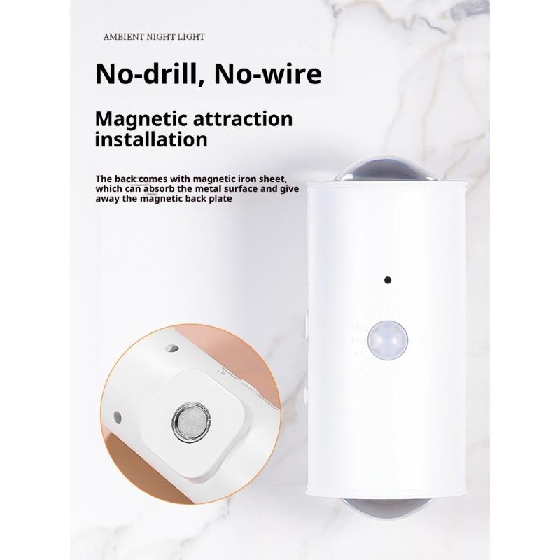 Motion Sensor Magnetic Wall Lamp 16 Color Double head LED Night Light For Indoor Spaces Hallway Light Enduring