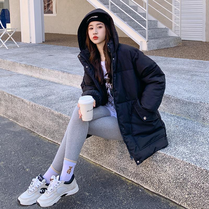 2025 autumn and winter versatile thickened bread clothes women's cotton clothes cold-proof cotton-padded clothes loose medium and long jacket