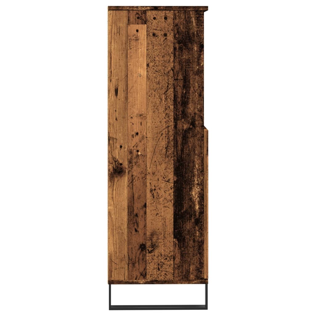 Highboard with Rustic Wood Look 60 x 36 x 110 cm Engineered Wood