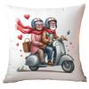 New Valentine's Day Pillow Cover Fun Watercolor Valentine's Day Old Couple Push Cover Home Cushion Cover