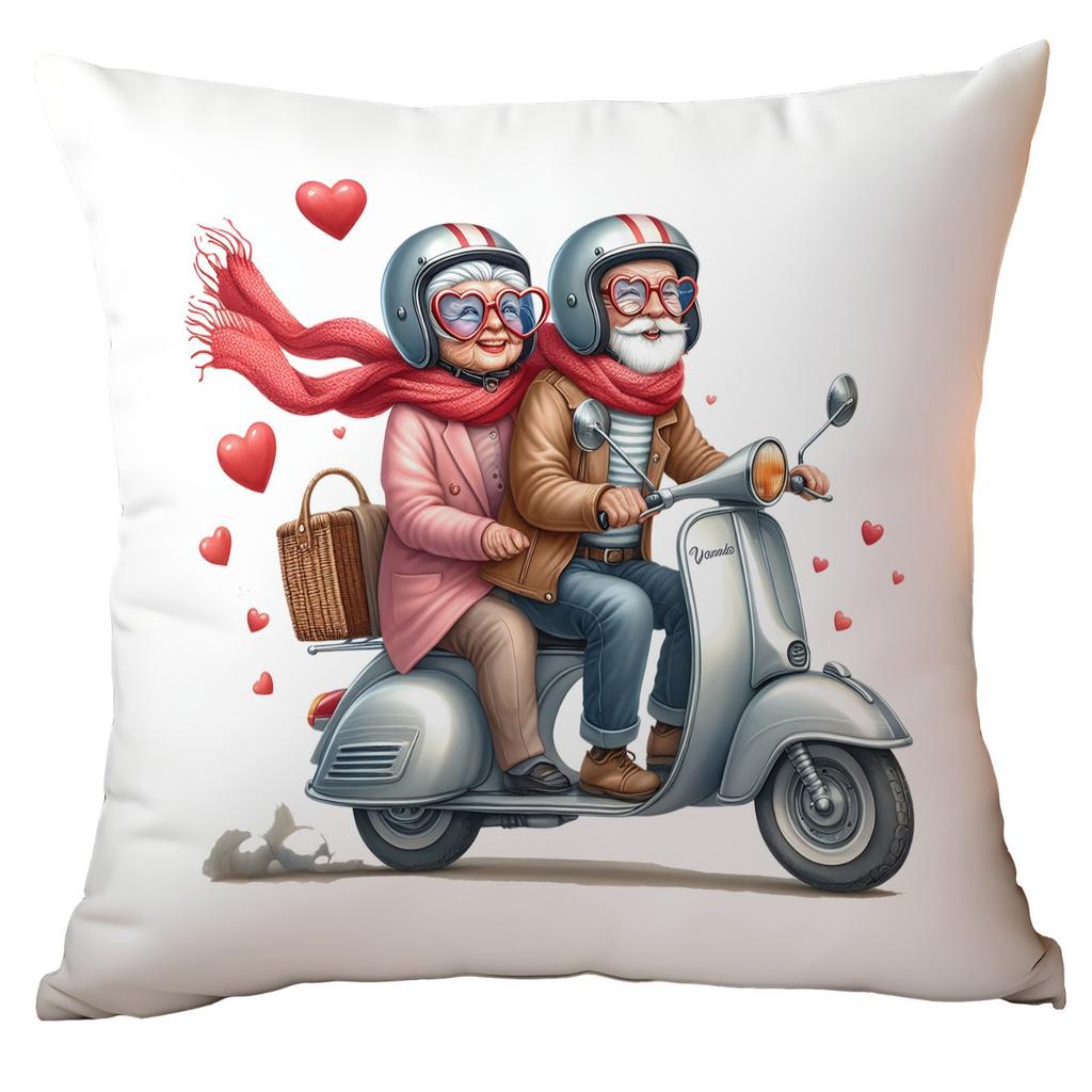 New Valentine's Day Pillow Cover Fun Watercolor Valentine's Day Old Couple Push Cover Home Cushion Cover