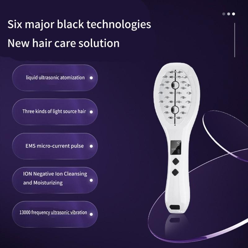 5 Gear Adjustable Electric Scalp Massage Brush Comb USB Rechargeable Vibrating Scalp Massager Tool for Hair Treatments