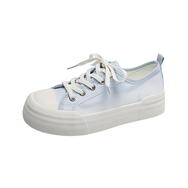 Thick Bottom Canvas Shoes Women's Models  New Walking Hundred Casual Board Shoes Simple Cloth Shoes Casual Lace-Up