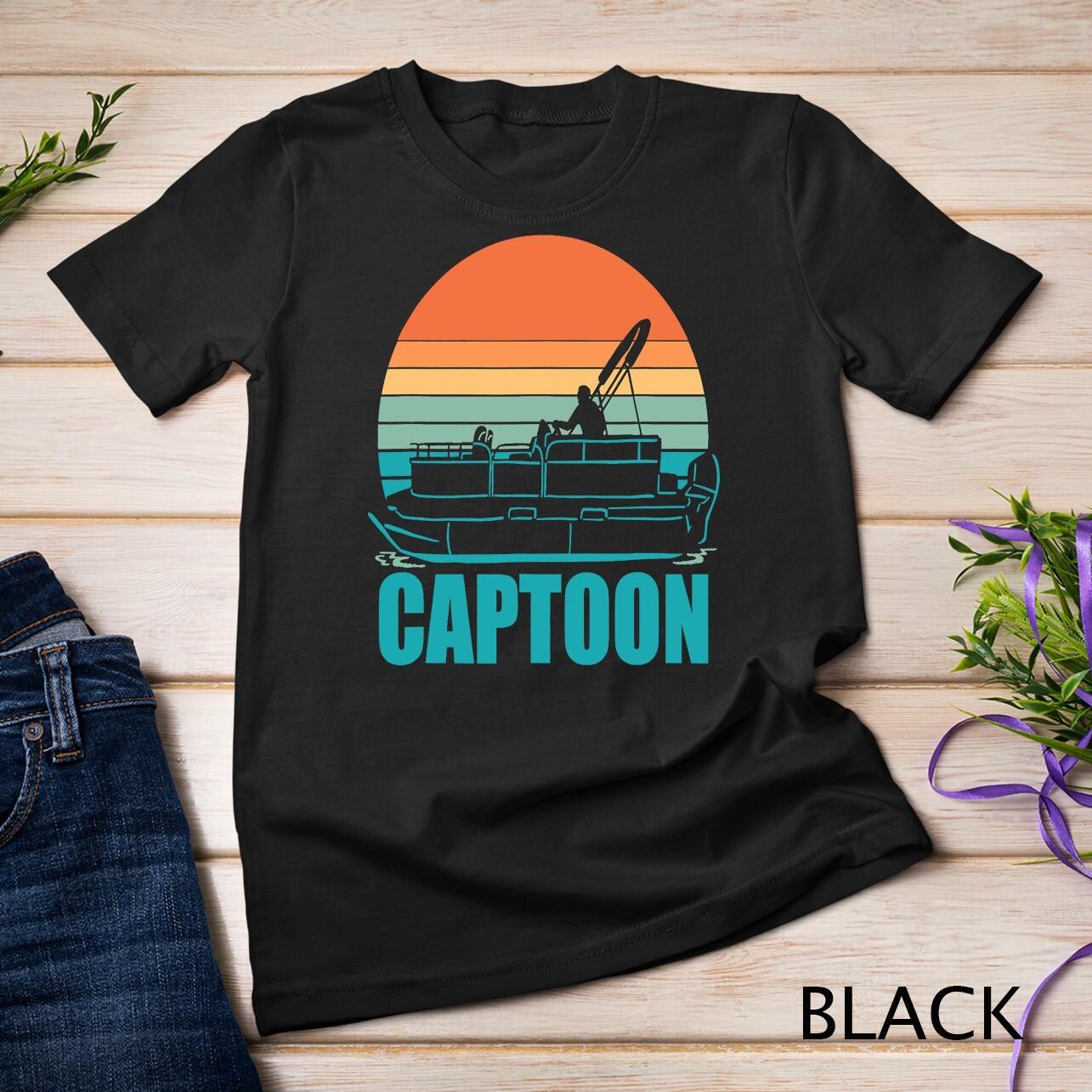 Funny Boating Captoon Pontoon Tritoon Captain Pontoon Boat Unisex T-Shirt Mens Womens Tees Top 3XL