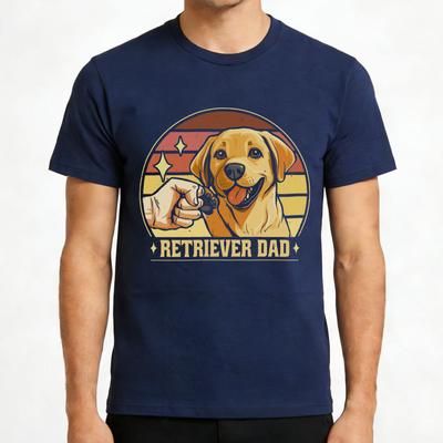 RETRIEVER DAD T Shirt Cute Golden Retriever Print Kawaii Puppy Print Tops Men Tees Oneck Casual Summer Streetwear Tops