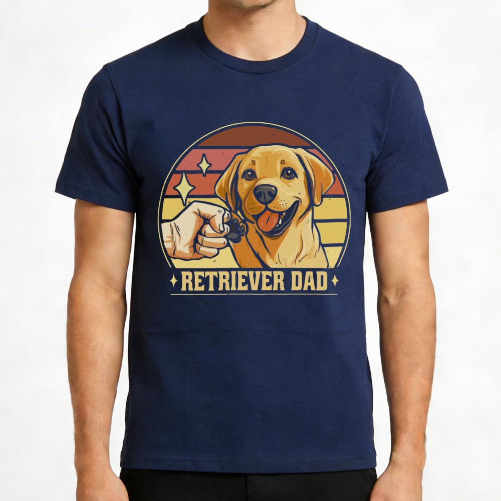 RETRIEVER DAD T Shirt Cute Golden Retriever Print Kawaii Puppy Print Tops Men Tees Oneck Casual Summer Streetwear Tops