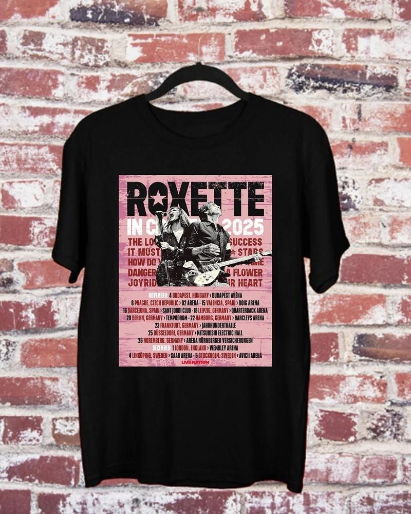 Roxette Band Tour Europe In Concert  Full Size S-3XL Unisex T-Shirt L
