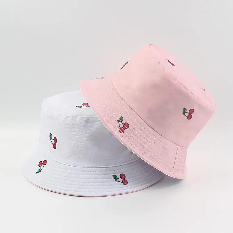 Jarní a letní bavlněný klobouk typu bucket hat s potiskem, rybářský klobouk, venkovní cestovní klobouk, sluneční klobouk pro muže a ženy 208