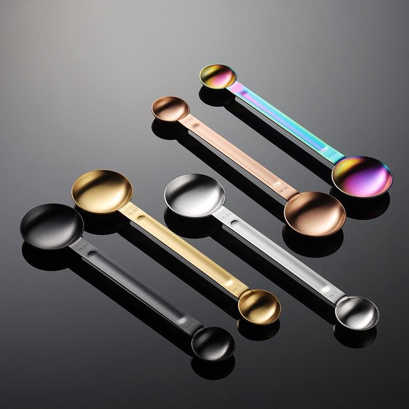 430 stainless steel double-ended measuring spoon 15ml5ml size, baking measuring tool, dosage spoon model