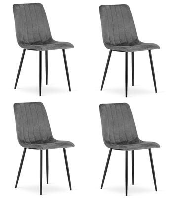 LAVA Chair - Dark Gray Velvet X 4