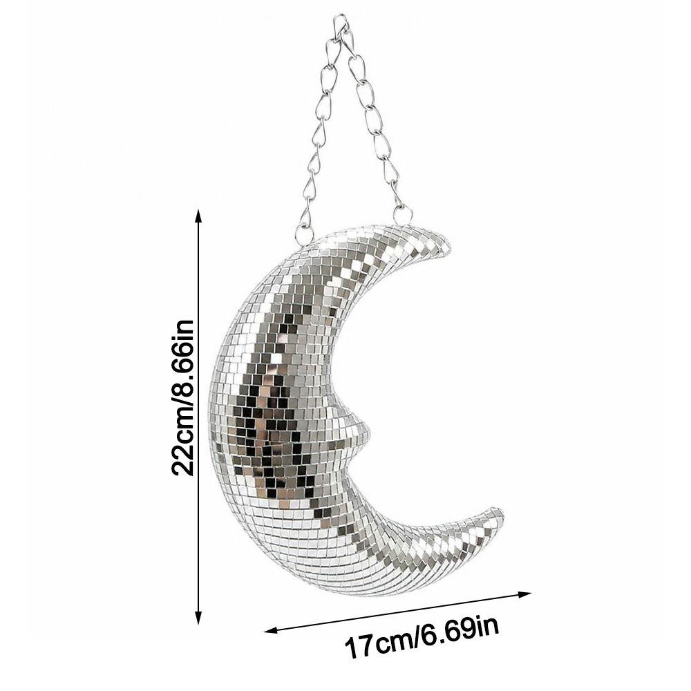 Reflective Finish Disco Moon Decoration Disco Style Party Room Decor Ornament Party Decor