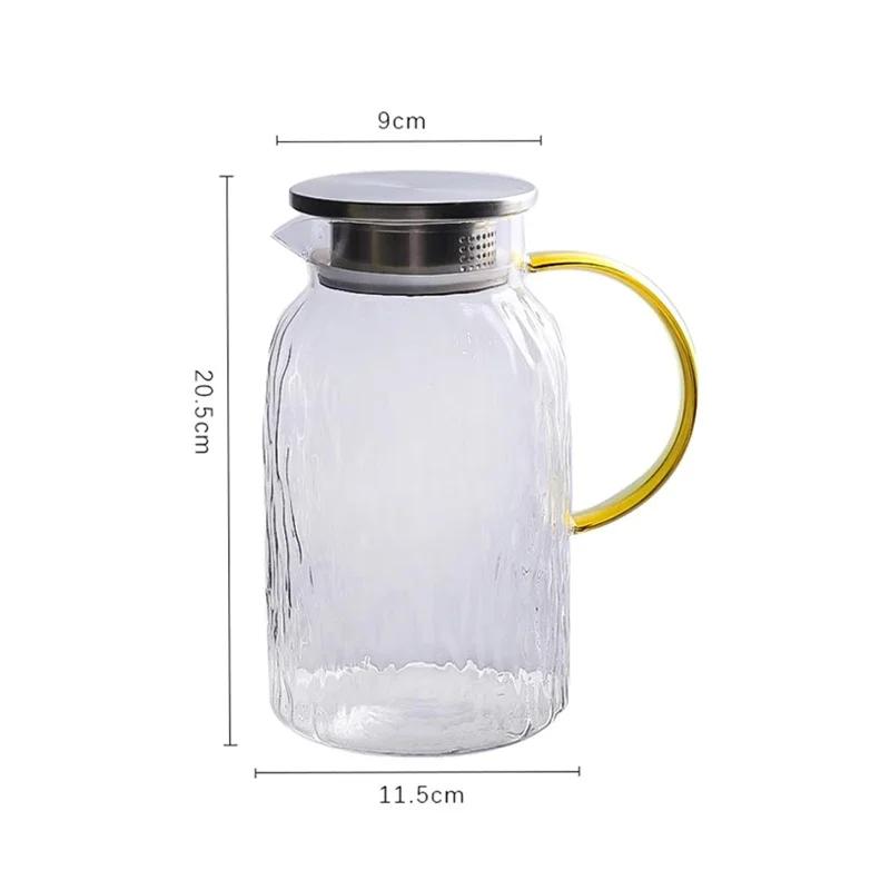 Cold Kettle with Handle Water Bottle Home Beverage Pot Large Capacity Cold Brewing Pot Exquisite Glassware Kitchen Accessories