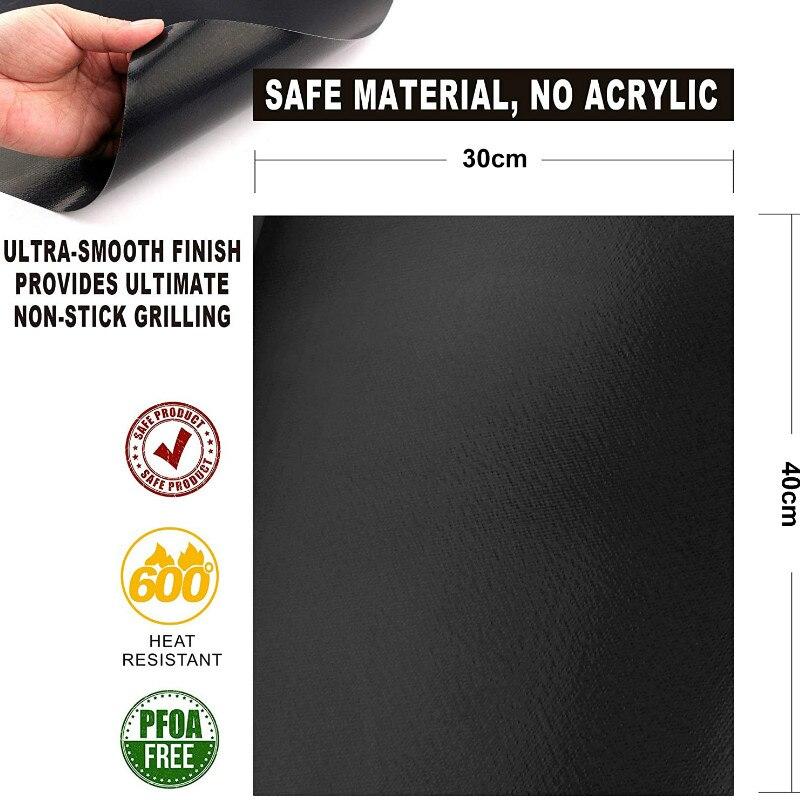 Alfombrilla antiadherente para parrilla de barbacoa, almohadilla para hornear, placa de cocina reutilizable para Picnic, herramienta para parrilla de fiesta y horno
