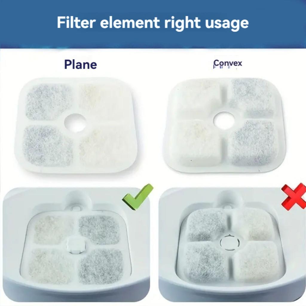 16-Pack Replacement Filters for Cat Smart Fountain Pet Water Dispenser Filter 8.5*8.5*0.9CM 16 Pet Filter Cartridges + 2