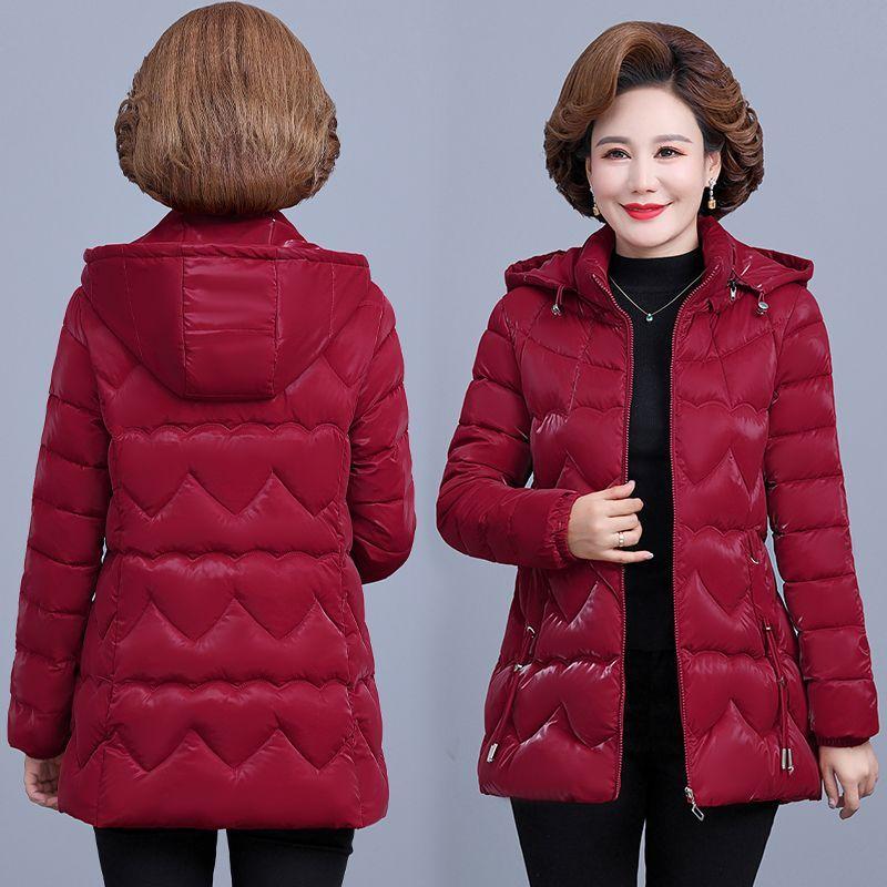 Winter Clothes Shiny Disposable Down Padded Jacket   Autumn and Winter Padded Jacket Mid-length Middle-aged Women's Padded Jacket