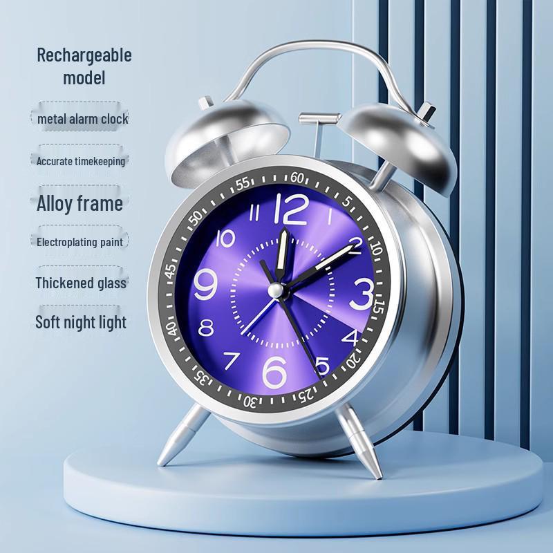 2025 Mechanical Alarm Clock for Students & Seniors - Compact, Rechargeable Wake-Up Call