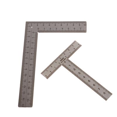 Mini Squadra a T/L Strumento di Misurazione e Tracciamento Righello ad Angolo Retto in Acciaio Inossidabile Righello per Rotazioni a 90° Calibro di Precisione per Edilizia e Strutture