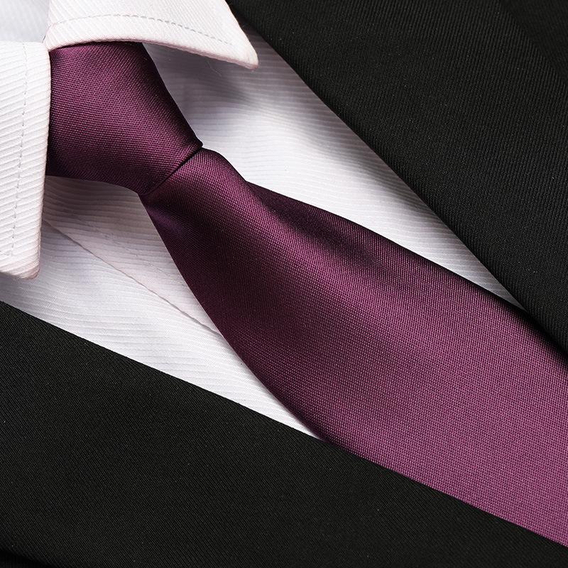 Men'S Formal Wedding Business Tie 8Cm Groom Wedding Banquet Burgundy Tie Hand Zipper Men And Women