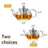 Teiera in vetro resistente al calore da 400 ml/600 ml/800 ml/1000 ml, teiera per caffè, bollitore per tè Puer con infusore