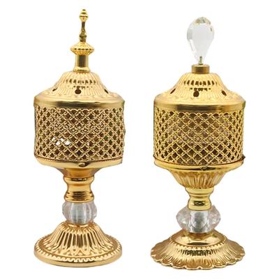 Antique Gold Metal Incenses sBurners Retro Design For Home Office Decoration Relaxation