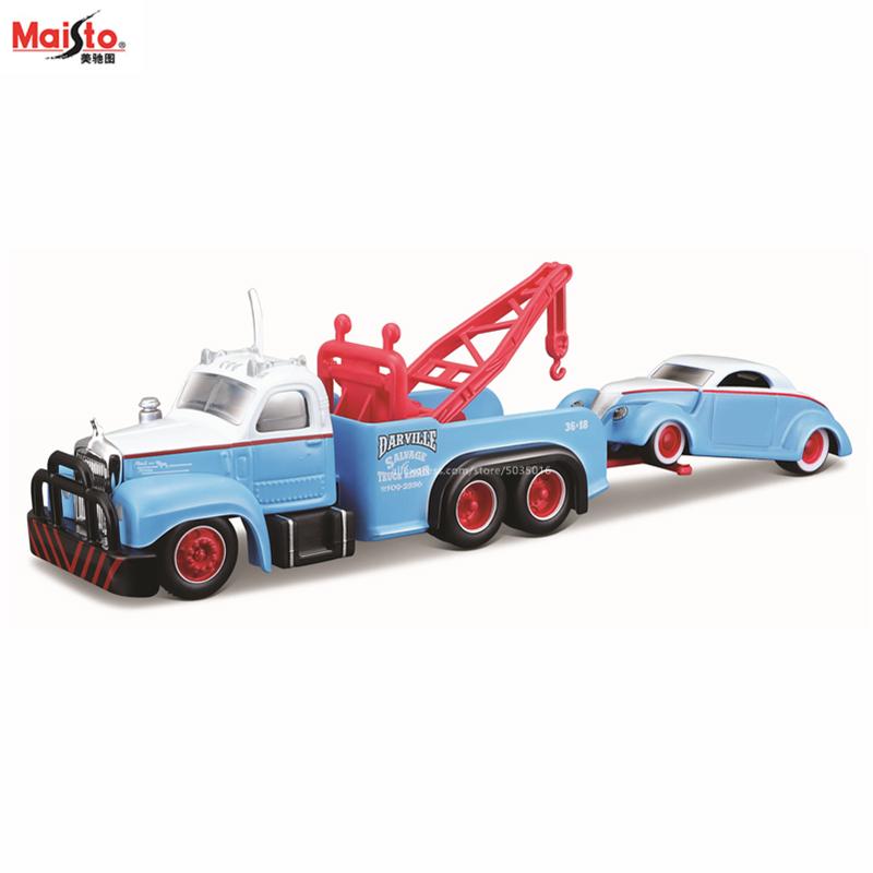 AAAOO1 Maisto 1:64 FLATBED/1988 BMW M3 E30 1965 FORD MUSTANG elite transport Die-casting car model collection gift toy