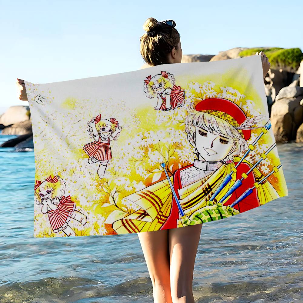 Anime C-Candy Microfiber Blanket Quick Drying Beach Towels Oversized Printing Super Absorbent Pool Towel Blanket