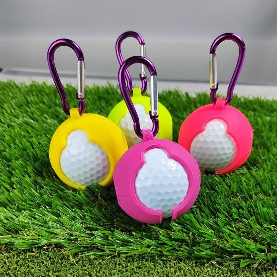 Silicone Golf Ball Protective Cover, Universal Golf Ball Holder with Carabiner, Portable Golf Ball Carrier Protector Sleeve, Golf Accessories