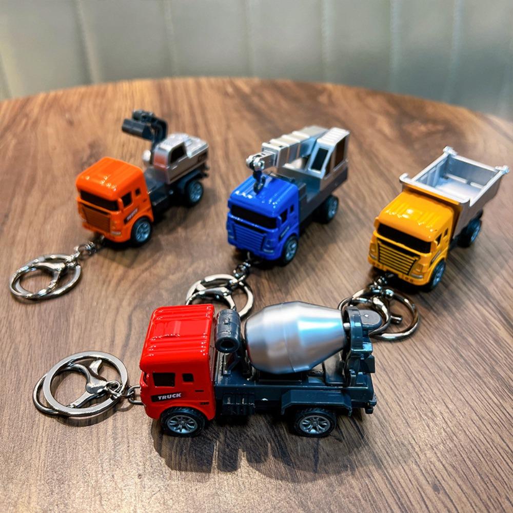 Cartoon Pullback Car Toy Pendant Movable Wheels Truck Key Pendant  Key/Backpack Decor