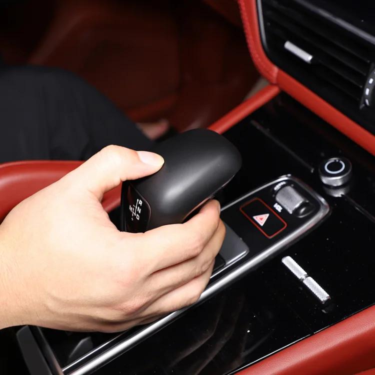 ABS Matt Balck/Carbon Fiber/Red Car Interior Gear Shift Gear Head Cover Trim For Porsche Cayenne 2018-2023 Auto Accessories
