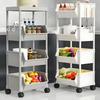 Kitchen Organizer Storage Rack Mobile Snack Toy Trolley Desk Side Book Shelf Rack Wheels