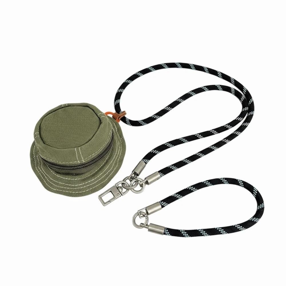 

Polyester Fisherman Hat Pendant Pouch Mini Solid Color Denim Hat Hanging Bag Wrist Rope Purse Anti-lost Coin Purse Key Chain зелёный