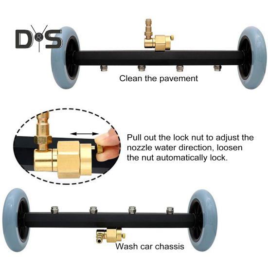 16 Zoll Unterboden-Autowaschanlage, Hochdruckreiniger, Unterbodenreiniger mit 3-teiliger Verlängerungsstange, 4000 PSI, Unterbodenreiniger für Autos, SUVs, LKWs