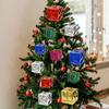 12Pcs Christmas Gift Bag Xmas Tree Hanging Pendants Laser Christmas Ornaments Home Decorations