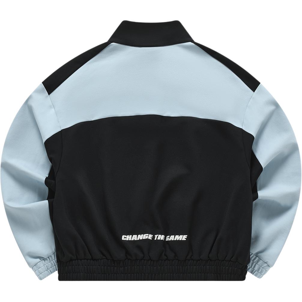 FILA Fusion 2024 Spring New Knitted Long Sleeve Jacket Fashion Color Block Splicing Jacket Men jackets Black T11W411501F-BK