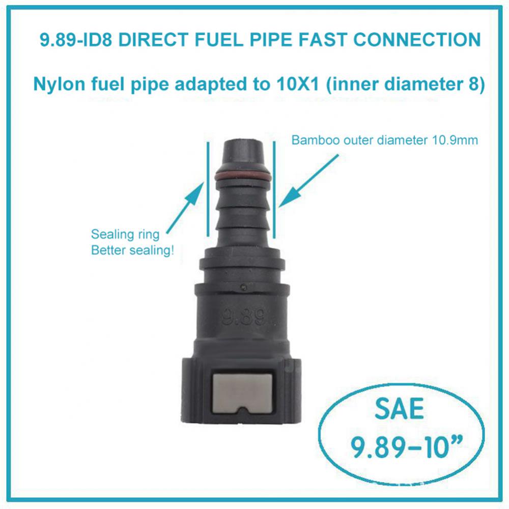 Car Fuel Line Coupler Id6 Id8 7.89 9.89 Black Quick Assembly Without Tools Car Accessories Hose Connector Rubber Nylon Oil Line