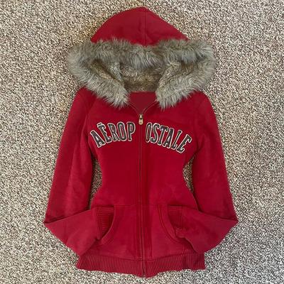 Amerikanischer Retro Roter Jaet Damen Vintage Kleines Designgefühl Hoodie Sweatshirt Herbst Winter Baumwolle