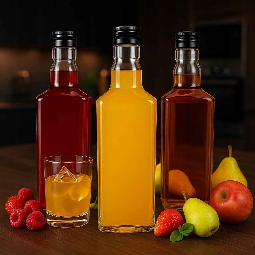 5x WHISKY Bottle 500ml for Liqueur Whiskey Wine Tincture Oil Glass Container