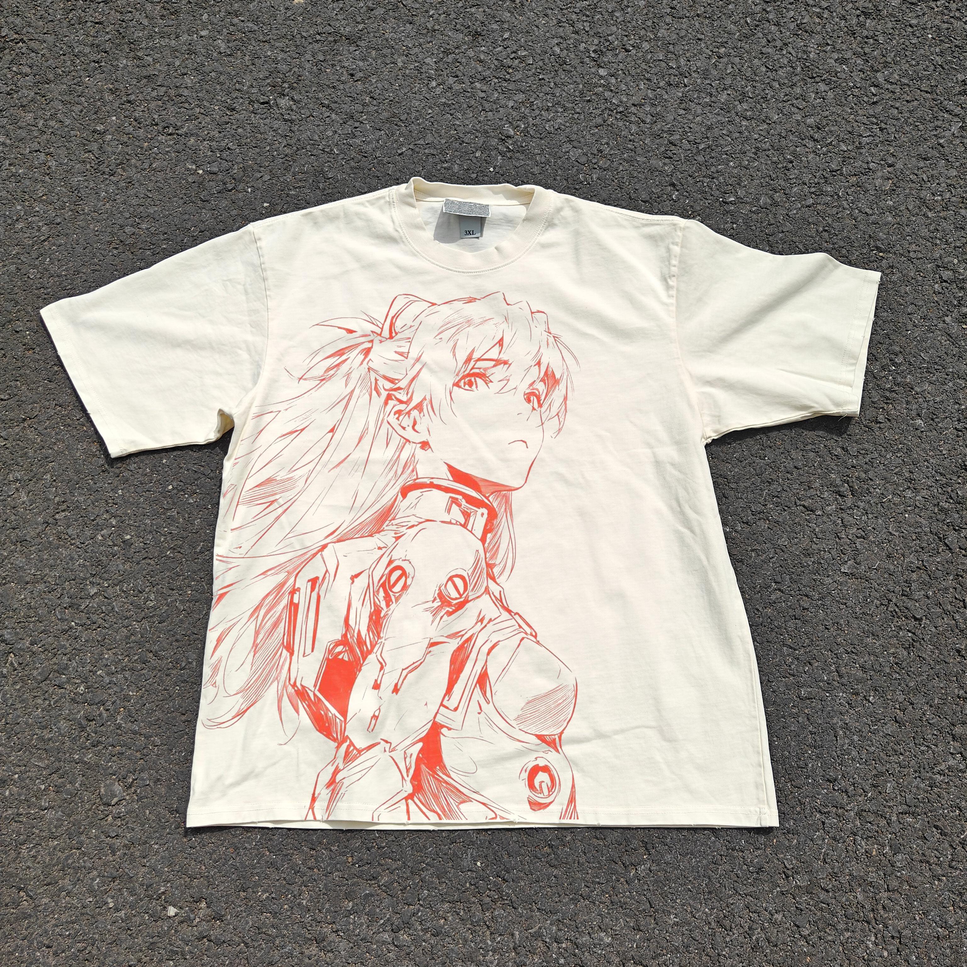

2026 New Neon Genesis Evangelion Asuka Printed Short Sleeve T-shirt Men s and Women s T-shirt Men s Top Sports T-shirt Y2k Tee 5XL різнокольоровий
