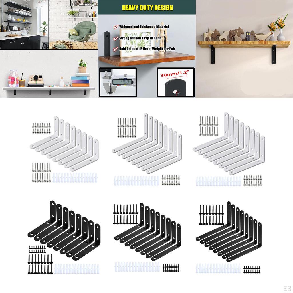 Wall Mount Shelf Supports - Pack of 8