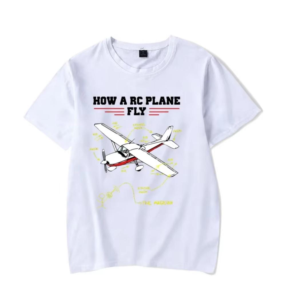 RC Airplane  Vintage T-shirt for Men Clothes Male T-shirts Summer Plus Size Tees Oversized T Shirt Male T-shirts Clothes