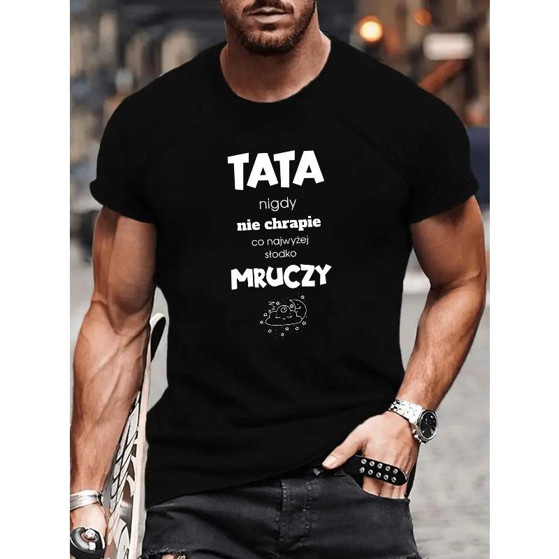 

European Size Men S Short Sleeve T-Shirt for Summer - A Polish Gift for Dad 4XL чорний