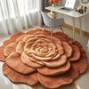3D Flower Floor Mat Non-Slip Absorbent Bathroom Rug Realistic Flower Shape Area Rug for Bedroom Living Room Playroom Decor