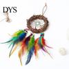 Hanging Dream Catcher with Lanyard Indian Style Decorative Wood Bead Feather Garden Decoration Home Decor Pendant