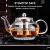 Glass Teapot Stovetop 20 OZ 600ml Tea Pot with Removable 18 8 Stainless Steel Infuser Borosilicate Clear Tea Kettle Teapot Bloo