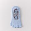 Female Summer Professional Indoor Fitness Exercise Yoga Pilates Cotton Non Slip Shock Absorption Five Finger Socks